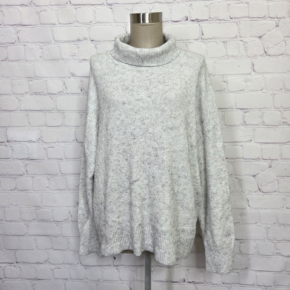 Treasure & Bond Heather Gray Cowl Neck Sweater Wool Blend